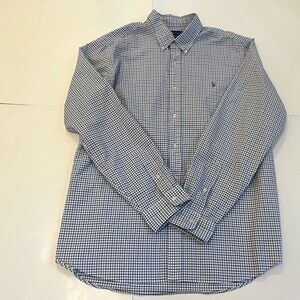 Ralph Lauren Collection Men’s Oxford Shirt XXL Blue White Check Classic Fit